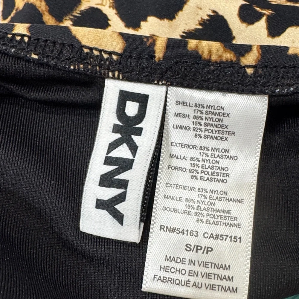 DKNY Leopard Cheetah Tummy Control Tankini Size Small NEW